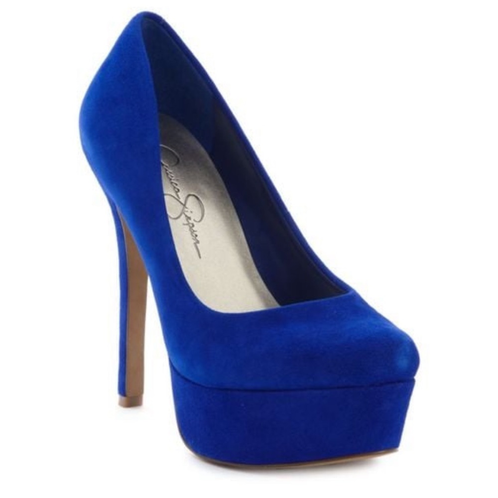 Jessica Simpson Waleo Platform Blue Violet Suede Stiletto Pumps purple